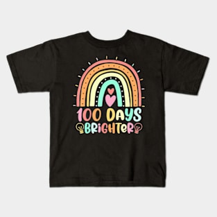 100 Days Rainbow Happy 100Th Day Of School Teacher Kids T-Shirt